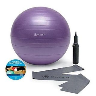 Body Balance Ball Kit Purple Yoga Home Workout Exercise Fitness 