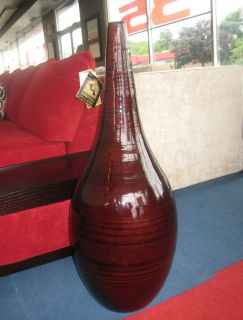 Cylinder Bamboo Tear Drop Floor Vase Large 38 H