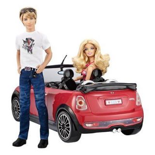 Mattel Barbie and Ken My Cool Mini Cooper Car Red Convertible NEW NIB
