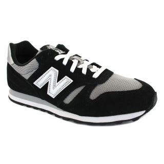 New Balance M373 Mens Laced Suede & Mesh Trainers Black Silver