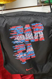 Nike Barcelona Soccer Club Jet Black Red Blue White Drawstring Gym Bag 