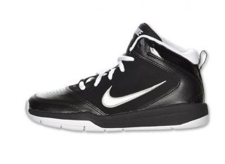 Nike Team Hustle D 5 Kids Basketball Shoes [GS] Black White 454461 001 