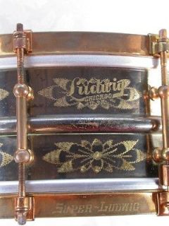   1920s LUDWIG & LUDWIG of CHICAGO 5X14 BLACK BEAUTY SUPER SNARE DRUM