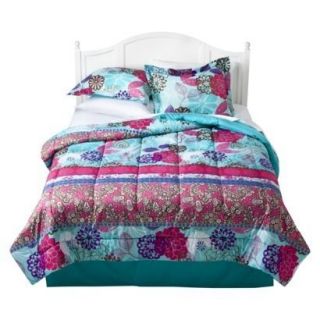 Xhilaration Full Bed in Bag Floral Eclectic Comforter Sheets Pink Blue 