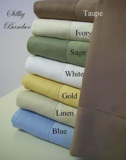   Queen King Luxury Silky 100% Bamboo Bedsheet Sets Extra pillowcase