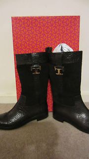 NIB Tory Burch Corey Mid Calf Leather & Suede Brown Boots Size 8.5 