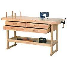 60 Inch Hardwood Reloading Bench with Vise and 4 Storage Drawers