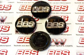 Genuine Set of BBS Centre Caps Black with 3D Silver 70.6mm RS RM RZ RX 