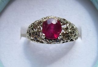MENS 1.62CT RUBY HANDSOME NEATEST 10KT GOLD RING