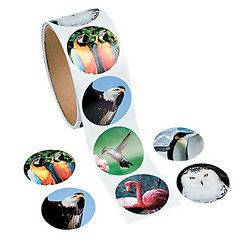 Bird Photo Roll of 100 Stickers for School Crafts Parties FREE 