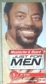   Men Brush In Color Gel for Mustache, Beard & Sideburns, Jet Black M 60