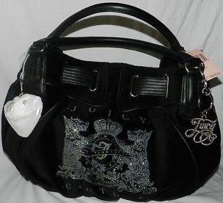 Juicy Couture Black Purse Handbag Bling ***Cute*** Silver Charm