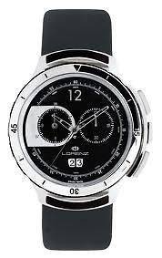   Aquitania stunning Mens wrist watch stainless steel / black enamel