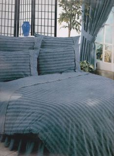 Denim Jeans Blue Stripe Heavy Quality Duvet Cover / Bedding Set, 66x72 