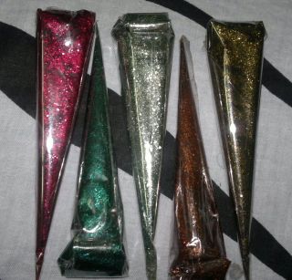  gel cone nail glitter sparkle cone body art tattoo ink henna kit