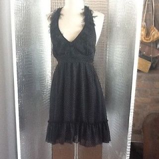 Moon Collection Black & White Polka dot Halter Dress Size M