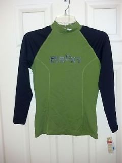 Womens Juniors Roxy Rash Guard Cover Up Swimsuit NWT Size 10 Olive