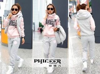   casual sport long sleeve hoodies sweater outwear jacket suits 3PC S