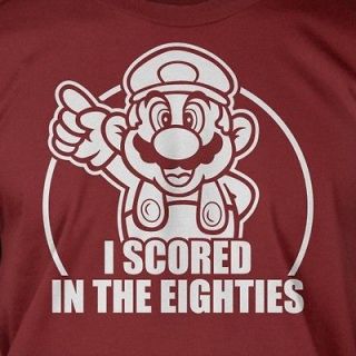 Scored in the 80s Eighties Mario Video Game Gamer Gift Geek T Shirt 