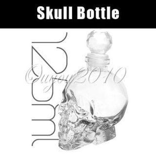 Crystal Head Vodka Skull Face Bone Glass Bottle Decanter Empty Bar 