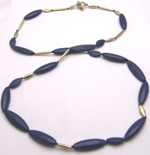   36 10mm ELLEN TRACY Long Toggle Clasp Necklace Brass Tone Blue Discs