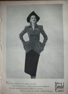 1949 Henri Bendel Originals Vintage Elephant Gray Coffe Brown Womens 