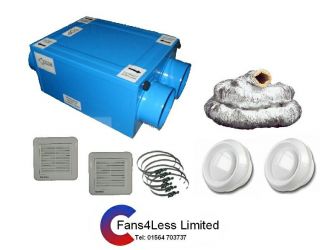 HRU100 Heat Recovery Ventilation Condensation 1,2,3 or 4 Rooms 