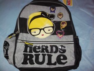 NEW Harajuku Mini Backpack Nerds Rule Book Bag School Travel Nice!!