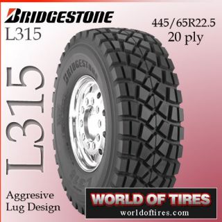 Bridgestone L315 445/65R22.5 20 ply semi truck tires 445 65r22.5 22.5 