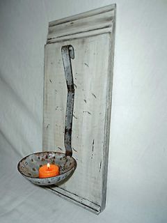 Romantic/Shabb​y Folk Art Graniteware Candle Holder/Wall Sconce (A)