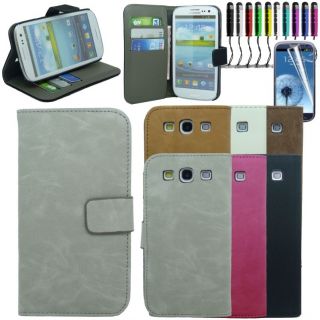 Folding Leather Wallet Stand Case Cover For Samsung Galaxy S3 SIII 