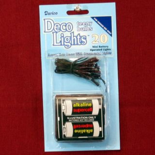 20 Teeny CLEAR Bulbs BATTERY OPERATED   Rice Light Set   Brown Cord