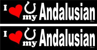 love my Andalusian Horse trailer bumper stickers decals LARGE 3 