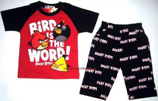 BNWT Angry Birds Tshirt top t shirt Pyjamas 100% cotton 2012 new 