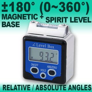 Digital Spirit Level Angle Gauge Inclinometer Box ±180° Accuracy 0.1 