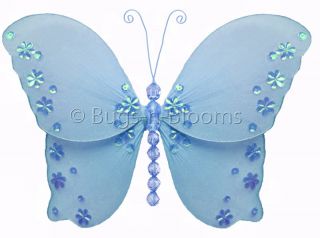 BLUE TWINKLE BUTTERFLY DECORATION nylon home ceiling hanging baby 