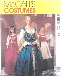 UNCUT McCalls SEWING Pattern Renaissance Medieval Costume Gown Dress 