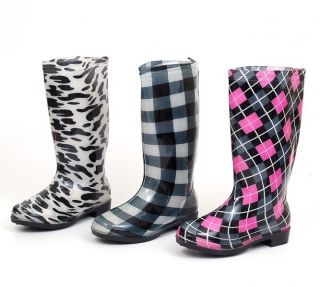   Rain Boots Textile Lining Light Weight Flexible Sole With Cool Prints