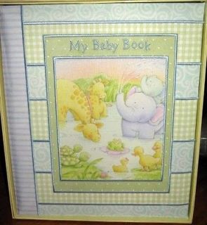 Gibson Cathy Heck~ADORABLE ANIMAL~5 Year FABRIC Baby Album/Book 