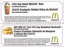 McDonalds Calendar Coupons   Buy One Get One FREE Happy Meal
