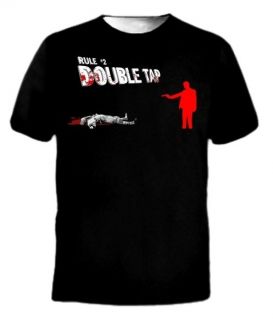 Double Tap Zombie Zombieland Blood Gun Kill Tee T shirt
