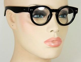   Style Mens or Womens Black Key Hole Frame Eyeglasses Round Lens