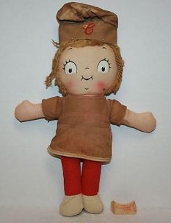   Old Advertising The Campbell Kids Knickerbocker Stuffed Girl Doll