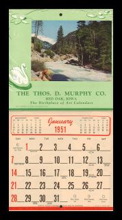 VINTAGE 1951 THOMAS D MURPHY COMPLETE RECIPE CALENDAR