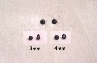 Boot Button Eyes for Bears & Dolls   3mm   5 pair