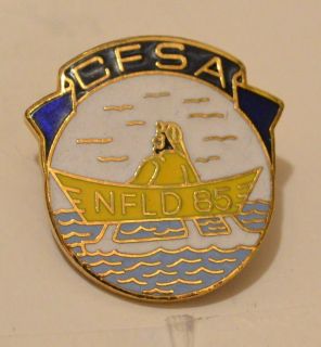 Fisherman In A Dory Newfoundland 1985 Lapel Pin