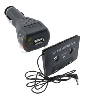 Car Cassette Adapter Converter+Charger For iPhone 5 4 4S 3G 3GS iPod 