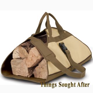 FIREWOOD LOG CARRIER Fire Wood Tote Canvas Carrying Bag Holder Rack 