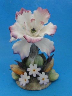 Vintage Italy Signed CAPODIMONTE ORCHID FLOWER BOQUET