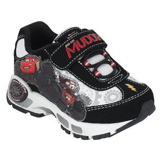 CARS McQUEEN & TOW MATER Disney Boys Black&White Light Up Sneakers 